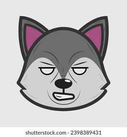 Ilustración vectorial de un lobo con diferentes emociones
