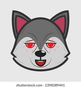 Ilustración vectorial de un lobo con diferentes emociones
