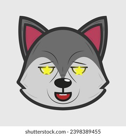 Ilustración vectorial de un lobo con diferentes emociones
