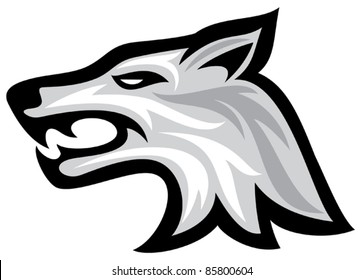 Vector illustration of wolf face