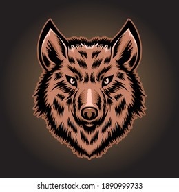 vector illustration of wolf head