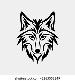 ilustración vectorial de una cabeza de lobo