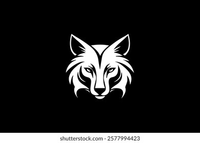 vector illustration of a wolf head icon on a black background