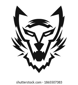 Vector Illustration Wolf Head Line Drawing Stock Vector (Royalty Free ...