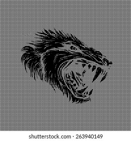 vector illustration Wolf made of textured background