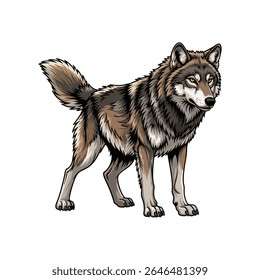 vector illustration of a wolf on a white background