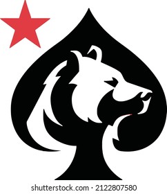 Vector Illustration of Wolf and Poker logo