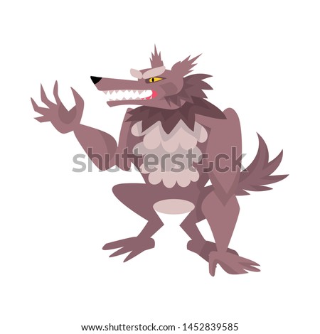 Vector illustration of wolf and werewolf icon. Set of wolf and wild stock symbol for web.