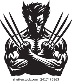 vector illustration of a wolverine silhouette  