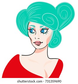 Vector illustration with a woman.