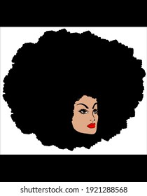 vector illustration of a woman with an Afro hairstyle