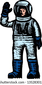 Vector illustration of Woman Astronaut
