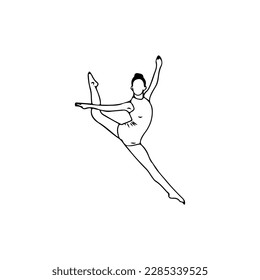 vector illustration of woman in ballet pose