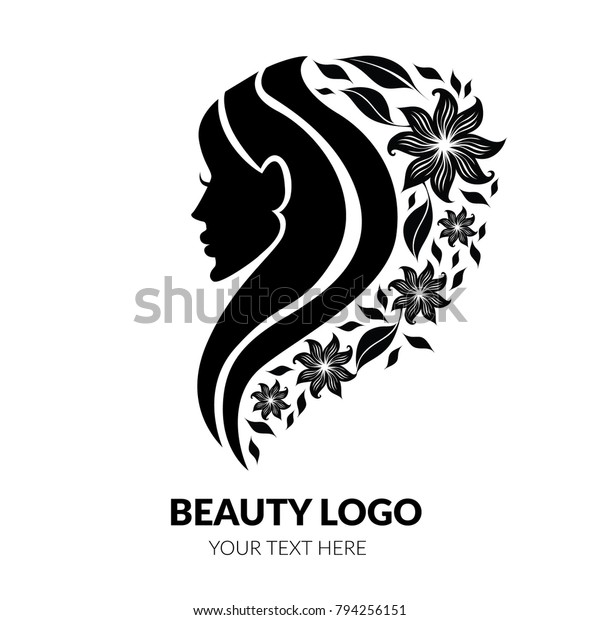Vector Illustration Woman Beautiful Hair Flowers Stock Vector