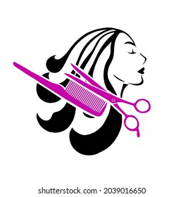 Vector Illustration Woman Beauty Salon Logo Stock Vector (Royalty Free ...