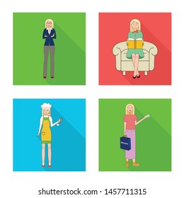 Vector illustration of woman and body logo. Set of woman and style vector icon for stock.