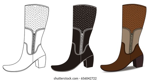 Vector illustration of a woman boot