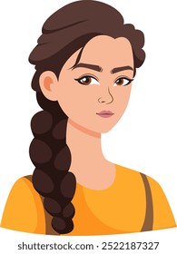 Vector illustration of a woman with braided hair