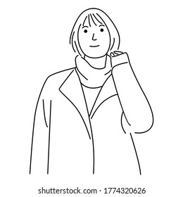 Vector illustration of woman character. Isolated on white background