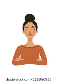 vector illustration of woman with closed eyes