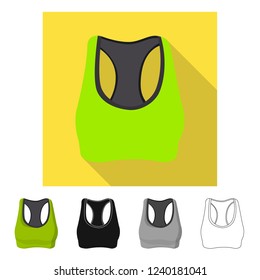 Vector illustration of woman and clothing symbol. Set of woman and wear stock symbol for web.