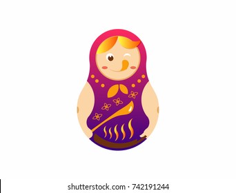 Vector illustration of woman cooking