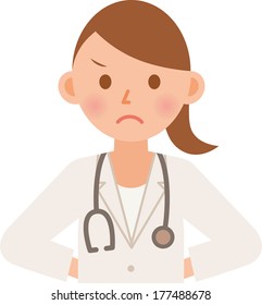 A vector illustration of woman doctor
