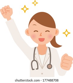 A vector illustration of woman doctor