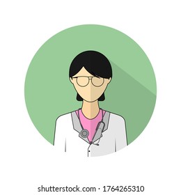 vector illustration of the woman doctor avatar icon. Perfect template for medical design.