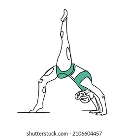 Vector illustration of a woman doing acrobatics