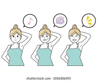 Vector Illustration Woman Doing Armpit Hair Stock Vector (royalty Free 