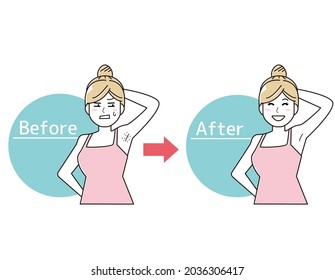 Vector Illustration Woman Doing Armpit Hair Stock Vector (Royalty Free ...