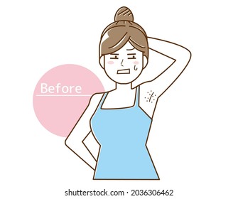 Vector Illustration Woman Doing Armpit Hair Stock Vector (Royalty Free ...