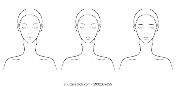 Vector illustration of a woman doing skin care