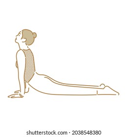 Vector illustration of a woman doing stretching