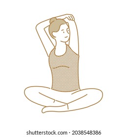 Vector illustration of a woman doing stretching