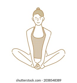 Vector illustration of a woman doing stretching