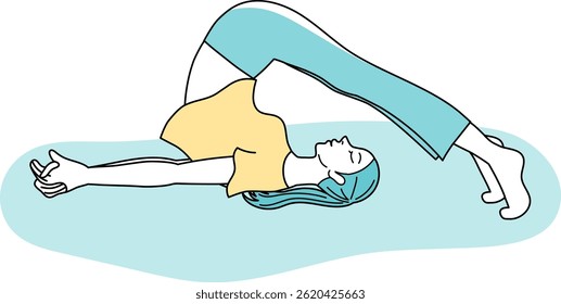 Vector illustration of a woman doing the yoga plow pose