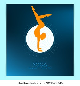 Vector illustration of Woman doing yoga asanas