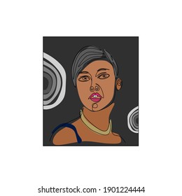 Vector illustration of woman drawing art Can be used as posters, paintings, icons,etc