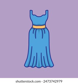 Vector illustration Woman Dress. Vector design Woman Dress. Dress Fashion Vector Cartoon design illustration and icon for website, digital and print