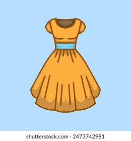 Vector illustration Woman Dress. Vector design Woman Dress. Dress Fashion Vector Cartoon design illustration and icon for website, digital and print