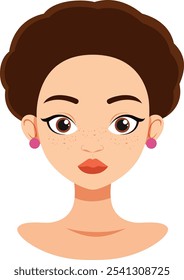 Vector illustration of a woman with earrings