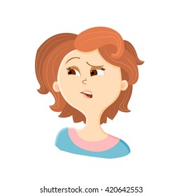 Vector illustration of woman expression.