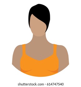 Vector illustration woman, female avatar profile icon in sport clothes.