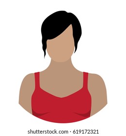 Vector illustration woman, female avatar profile icon in sport clothes.