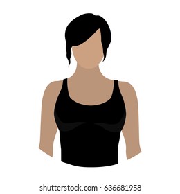 Vector illustration woman, female avatar profile icon in sport clothes.