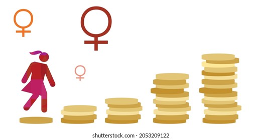 vector illustration of woman and financial growth economical literacy for girls