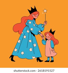 Vector illustration of woman with flowers. Mother's day. Poster, flyer, greeting card.