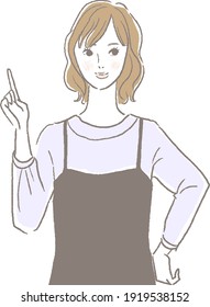 Vector illustration of a woman giving an explanation